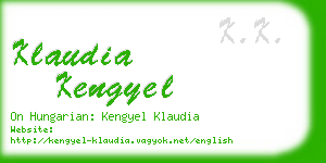 klaudia kengyel business card